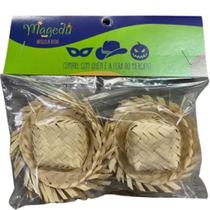 Kit Com 10 Mini Chapeu De Palha 6 Cm J514