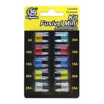 Kit Com 10 Mini Fusíveis Automotivo 5A a 30A Kit Com 10 Mini Fusíveis Automotivo 5A a 30A