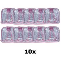 KIT COM 10 MINI mochila ROSA infantil transparente escola