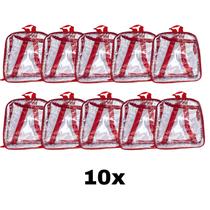 KIT COM 10 MINI mochila VERMELHA infantil transparente escola KIT COM 10 MINI mochila VERMELHA infantil transparente escola