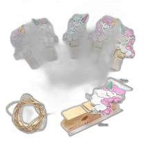Kit Com 10 Mini Prendedor Unicórnio De Madeira 3.2Cm