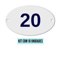 Kit Com 10 Números Oval PVC Numerador 1 ao 20 Kit Com 10 Números Oval PVC Numerador 1 ao 20