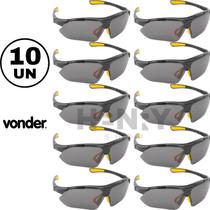 Kit com 10 Óculos de Segurança Boxer Fumê - VONDER