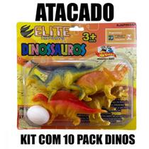 Kit com 10 Pack Dinossauros em Plastico - Elite 00242