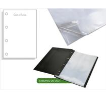 Kit Com 10 Pacotes Com 50 Envelopes Plásticos 006 mm Ofício 4 Furos