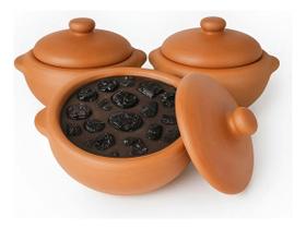 Kit Com 10 Panelinhas Cumbuca De Barro Com Alça Tampa 400 Ml Kit Com 10 Panelinhas Cumbuca De Barro Com Alça Tampa 400 Ml