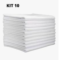 Kit com 10 - Pano De Prato Branco - Pé De Galinha - O Legitimo - Liso - Têxtil H. Carvalho - 41x66cm Kit com 10 - Pano De Prato Branco - Pé De Galinha - O Legitimo - Liso - Têxtil H. Carvalho - 41x66cm