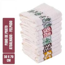 Kit Com 10 Panos De Copa Atoalhado Felpudo Bipoint 50x70cm