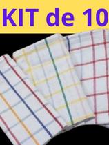 Kit com 10 Panos de Prato Listrado Panos de Copa Xadrez Algodão Premium boa absorção e Qualidade