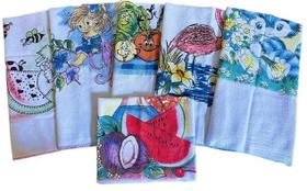 kit Com 10 Panos de Prato Panos de Copa Guardanapos com Overlock Qualidade e Durabilidade Tecido em Algodão