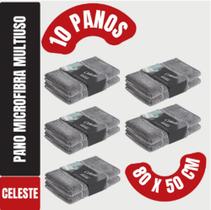 Kit Com 10 Panos Mega Panão em Microfibra Chão Multiuso - Tipo Toalha - Vidros - Secagem Automotiva