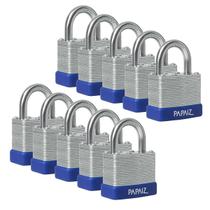 Kit com 10 papaiz cadeado de aço laminado com chaves 40mm Kit com 10 papaiz cadeado de aço laminado com chaves 40mm