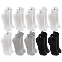Kit Com 10 Pares De Meia Baixa Lupo Sport Modelo Cano Curto Esportiva Em Algodão Tamanho 33 ao 44