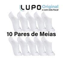 Kit com 10 Pares de Meias Soquete Lupo Original, Cano Curto e Baixo em Algodão para Masculino e Feminino Kit com 10 Pares de Meias Soquete Lupo Original, Cano Curto e Baixo em Algodão para Masculino e Feminino