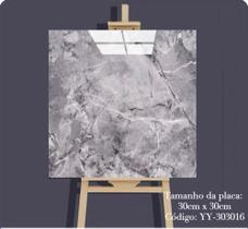 Kit com 10 peças da placa 3D marmore papel de parede autocolante adesivo 30cm x 30cm Cinza YY303016