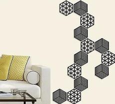 Kit com 10 Peças de Aplique Cobogó Decorativo em MDF Hexagonal Kit com 10 Peças de Aplique Cobogó Decorativo em MDF Hexagonal
