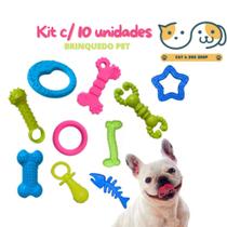 Kit Com 10 Peças Mordedores Vinil - The Pets Brasil Kit Com 10 Peças Mordedores Vinil - The Pets Brasil
