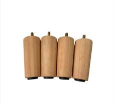 Kit com 10 Pés de Madeira de 10 cm + 10 Buchas para Móveis Kit com 10 Pés de Madeira de 10 cm + 10 Buchas para Móveis
