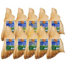 Kit Com 10 Petisco Orelha Bovina Desidratada Mordedor Natural Para Cães Dip Dog