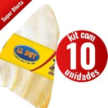 Kit com 10 Petisco Orelha Bovina para Cães LL Pet