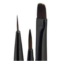 Kit com 10 Pinceis cor Café Para Nails Designer UV Gel