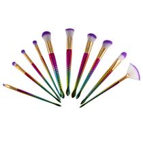 Kit com 10 Pincéis de Maquiagem Profissional da Marca Q Chic Studio Linha Ocean Kit com 10 Pincéis de Maquiagem Profissional da Marca Q Chic Studio Linha Ocean