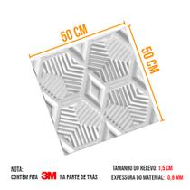 Kit com 10 Placas 3D AutoAdesivas Revestimento de Parede 50x50cm CLASSIC