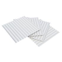 Kit Com 10 Placas 3d Pvc Revestimento Estilo Ripado 50x50 Branco