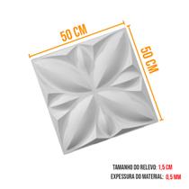 Kit com 10 Placas 3D Revestimento de Parede 50x50cm - GF Casa Decor
