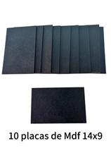 Kit com 10 Placas de MDF Preto 14x9 cm ml