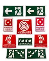 Kit com 10 Placas de Sinalização Fotoluminescente Sortidas Kit com 10 Placas de Sinalização Fotoluminescente Sortidas