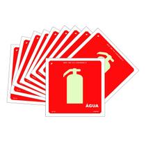 Kit com 10 Placas Fotoluminescente Indicativa Extintor Incêndio Água Kit com 10 Placas Fotoluminescente Indicativa Extintor Incêndio Água