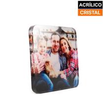 Kit com 10 Placas Personalizadas Acrílico Cristal com Ímã Quadrada 5x5cm