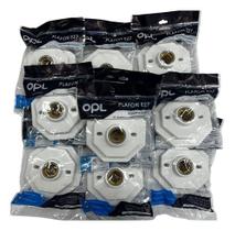 Kit Com 10 Plafon Decorativo Bocal Octogonais 1xe27 Opl Branco Kit Com 10 Plafon Decorativo Bocal Octogonais 1xe27 Opl Branco