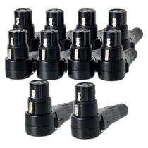 Kit com 10 PLug Conector XLR 90º Graus Cachimbo Femea Kit com 10 PLug Conector XLR 90º Graus Cachimbo Femea