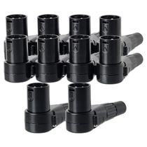 Kit com 10 PLug Conector XLR 90º Graus Cachimbo Macho Kit com 10 PLug Conector XLR 90º Graus Cachimbo Macho