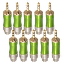Kit com 10 Plug Estéreo P2 - Metal Verde Kit com 10 Plug Estéreo P2 - Metal Verde
