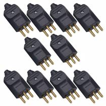 Kit Com 10 Plug Macho 3 Pinos 20A 250V 2P+T Preto Margirius