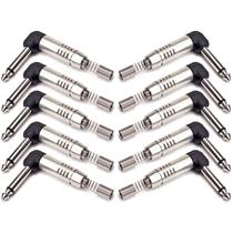 Kit Com 10 Plug P10 Em L 90 Graus Mono Santo Angelo Com Mola