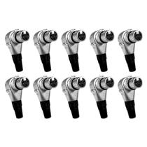 Kit Com 10 Plug Xlr Canon Femea HJH Em L Pino Banhado A Ouro