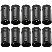 Kit Com 10 Plugs Conectores Low Profile Canon XLR Macho Profissional Kit Com 10 Plugs Conectores Low Profile Canon XLR Macho Profissional