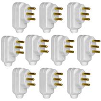 Kit com 10 Plugues Macho 3 pinos 2P T Legrand 10A 250V Branco Ref. 615901