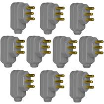 Kit com 10 Plugues Macho 3 pinos 2P T Legrand 10A 250V Cinza Ref. 615921 Kit com 10 Plugues Macho 3 pinos 2P T Legrand 10A 250V Cinza Ref. 615921