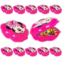 Kit com 10 Porta objetos e Lanches Pote de Lembrança da Minnie Disney Rosa