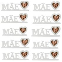 Kit com 10 Porta-Retrato Dia das Mães em MDF Coração Amor para Foto Presente Decorativo Criativo par Kit com 10 Porta-Retrato Dia das Mães em MDF Coração Amor para Foto Presente Decorativo Criativo par