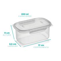 Kit com 10 potes altos com travas 850ml Kit com 10 potes altos com travas 850ml