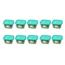 Kit com 10 Potes de Plástico Marmita Sanremo 800ML Verde Kit com 10 Potes de Plástico Marmita Sanremo 800ML Verde