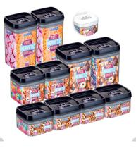 Kit Com 10 Potes Herméticos De Acrílico Com Trava Tamanhos Variados