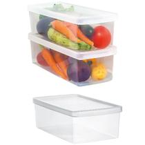 Kit com 10 potes organizador plástico frutas / Legumes / verduras, na geladeira