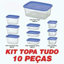 Kit Com 10 Potes Topa Tudo Sanclick BPA Free Resistente